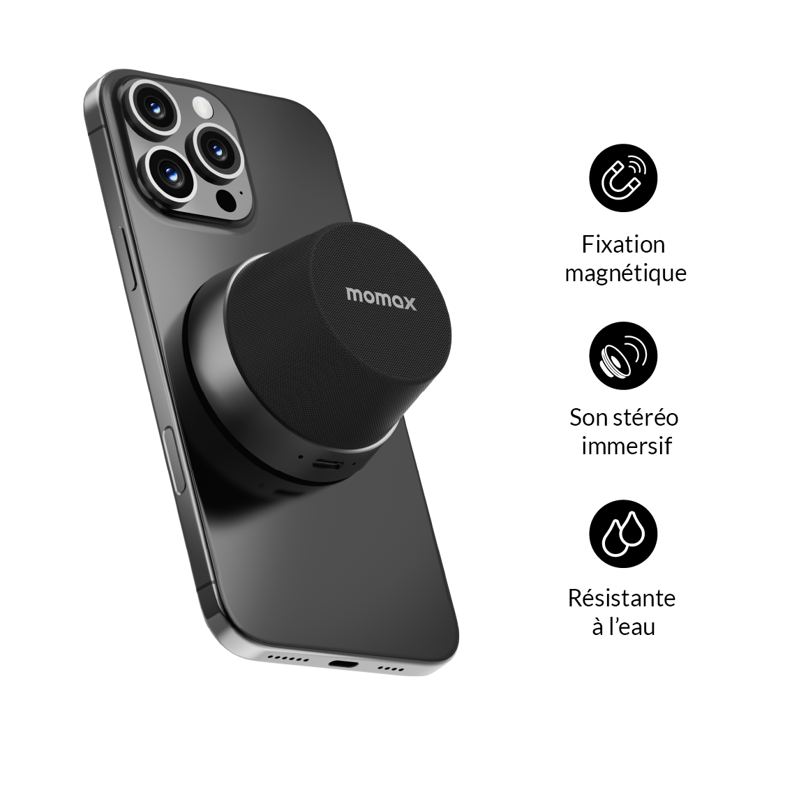 Momax Stereo Pro – L’enceinte magnétique compacte au son puissant